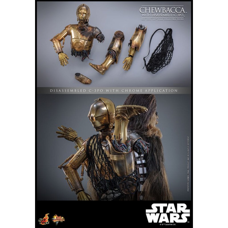 Hot Toys Star Wars: Chewbacca with Disassembled C-3PO 1:6 Scale
