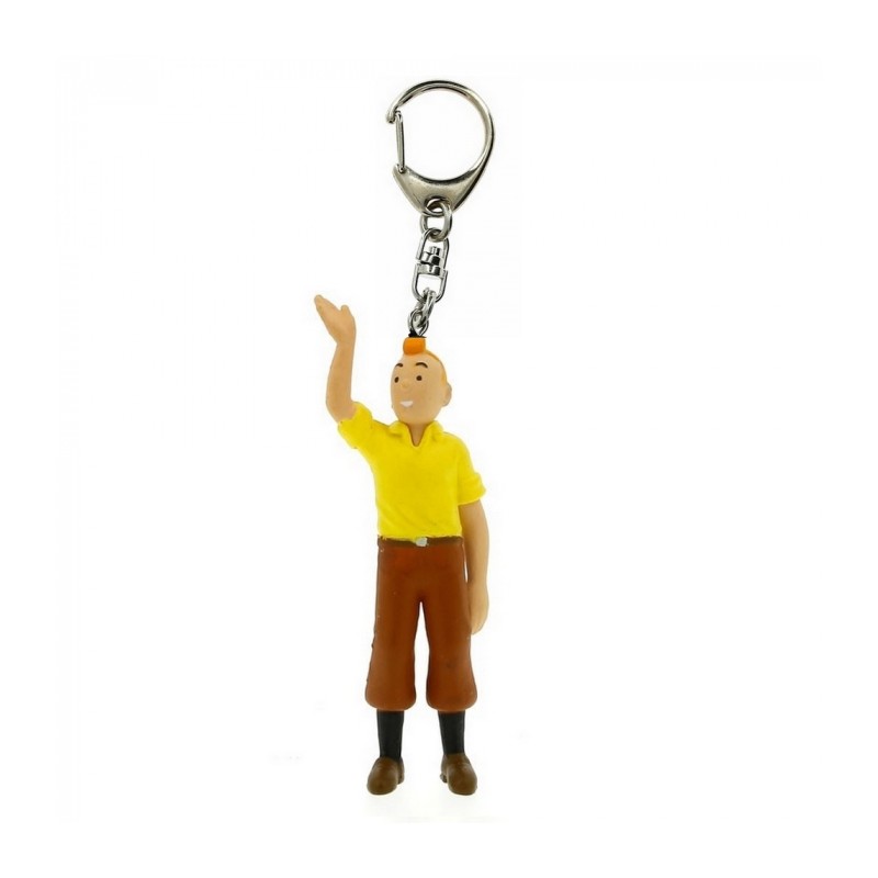 Tintin: Keyring chain figurine Tintin waving 6cm