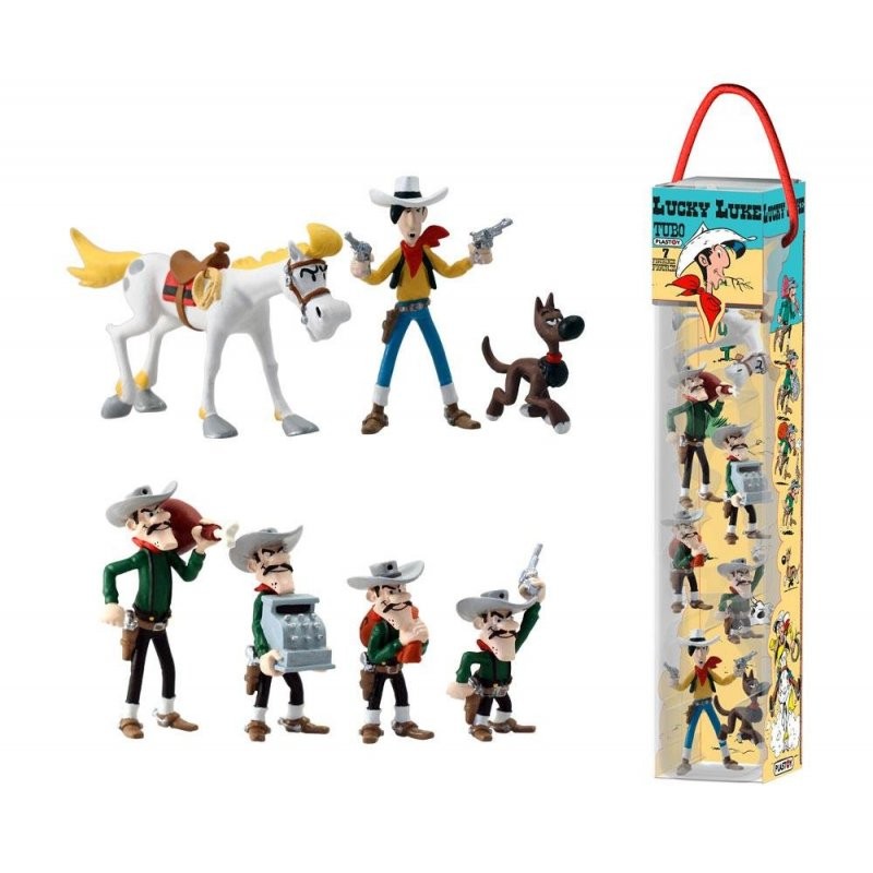 Lucky Luke: Tube with 7 Figurines