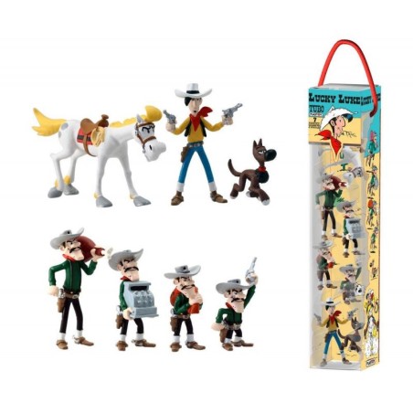 Lucky Luke: Tube with 7 Figurines