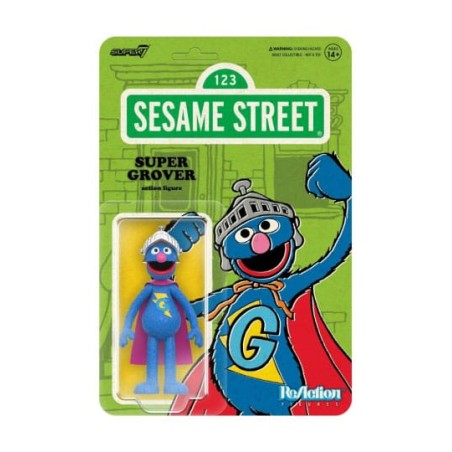 Sesamstraat: Super Grover ReAction Figure 10 cm
