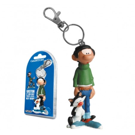Gaston: Gaston and his cat keychain