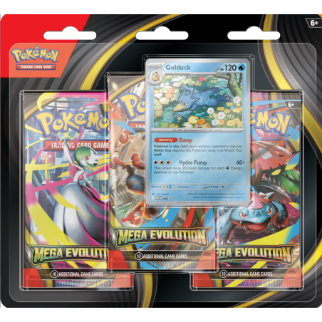 Pokémon: Mega Evolution 3 Pack Blister Golduck (Engels) Pokémon: Mega Evolution 3 Pack Blister Golduck (Engels)