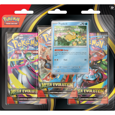 Pokémon: Mega Evolution 3 Pack Blister Psyduck (English) Pokémon: Mega Evolution 3 Pack Blister Psyduck (English)