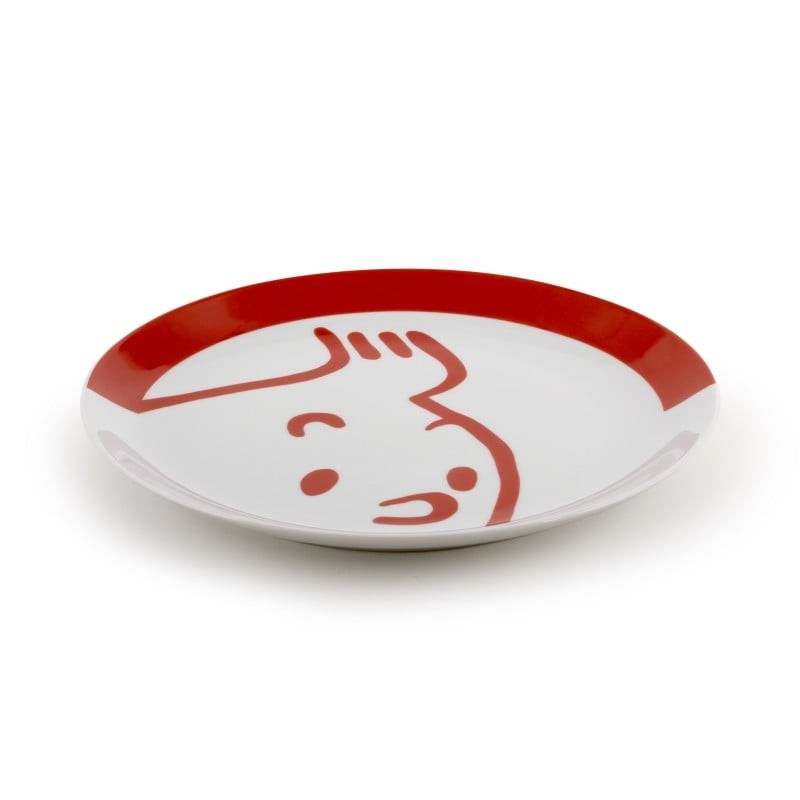 Kuifje: Porselein Plat Bord 24 cm