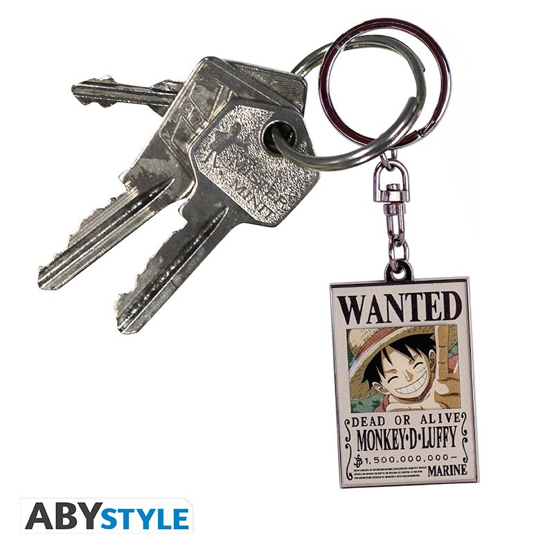 One Piece: Wanted Luffy Metal Keychain