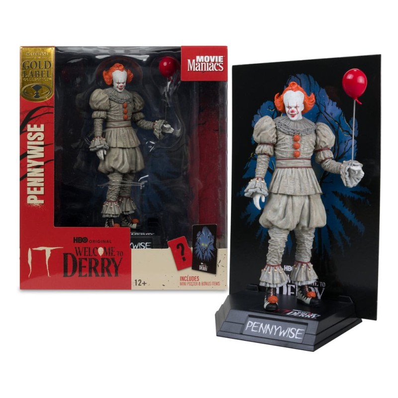 IT Welcome to Derry: Pennywise Movie Maniacs PVC Statue (Gold