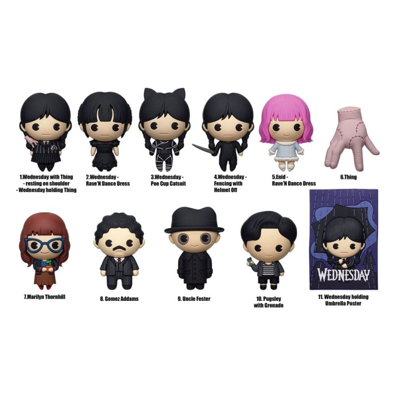 Wednesday: Mystery 3D Bag Clips (1 stuk - 1 piece)