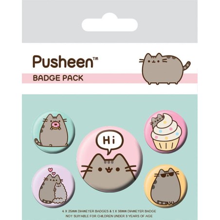Pusheen: Pusheen Pin-Back Buttons 5-Pack Pusheen Says Hi
