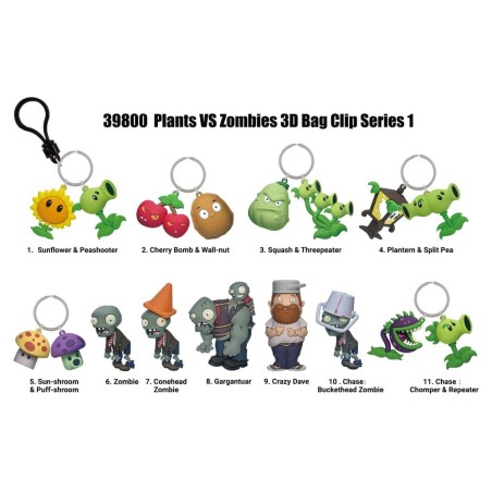 Plants vs Zombies: Mystery 3D Bag Clip (1 stuk - 1 piece)