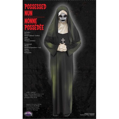 Kostüm einer besessenen Nonne – Einheitsgröße: Kleid / Schleier
