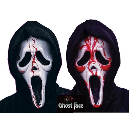 Scream: Blutender Geistergesichtsmaske mit Kapuze + Pumpe und