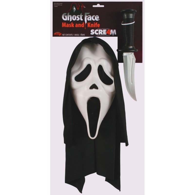 Scream: Ghost Face Maske mit Kapuze und Messer – Offizielle