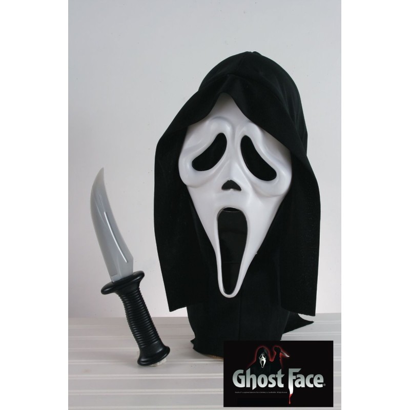 Scream: Ghost Face Mask with Hood & Knife Official License