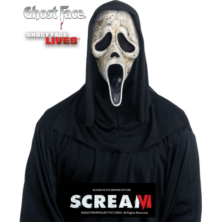 Scream: Ghost Face Aged Masker met Capuchon Officiele Licentie