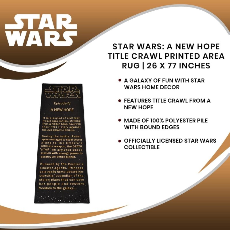 Star Wars: A New Hope Title Crawl Printed Area Rug 195 cm