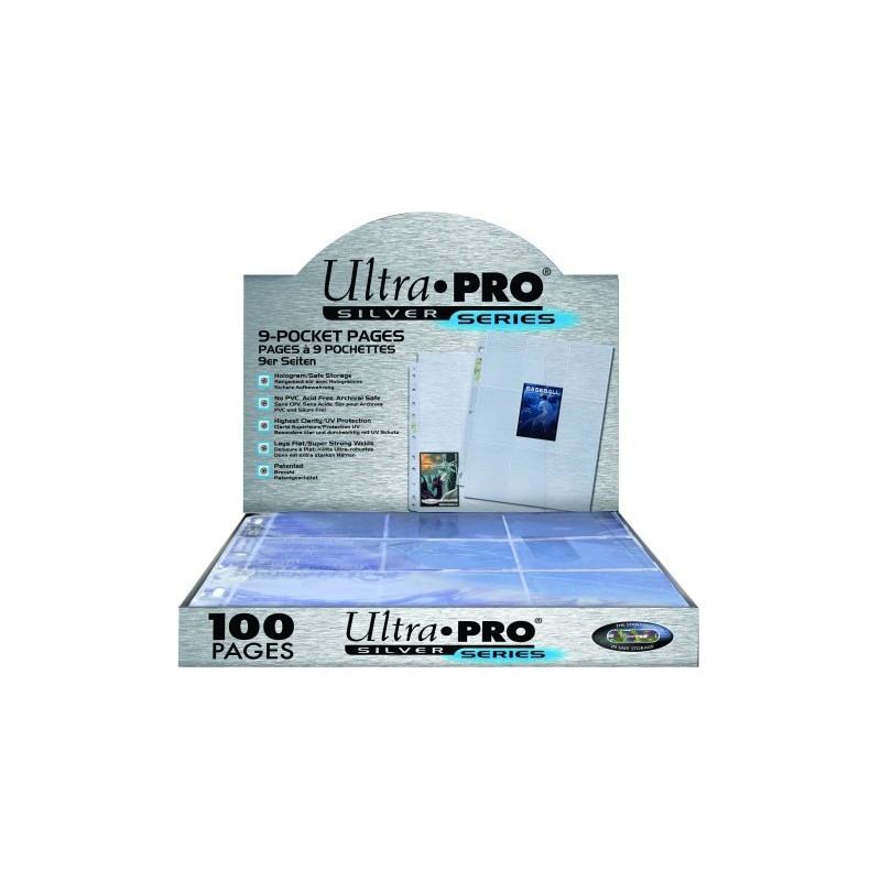 9 Pocket Pages Top Loading Clear Silver (100 stuks)