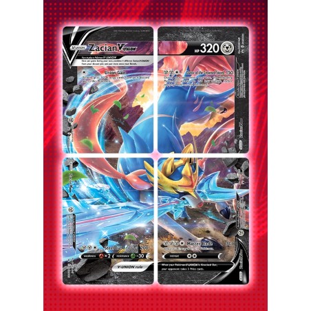 Pokémon: Set of 4 Promo Cards - Zacian V Union and trainer card Pokémon: Set of 4 Promo Cards - Zacian V Union and trainer card