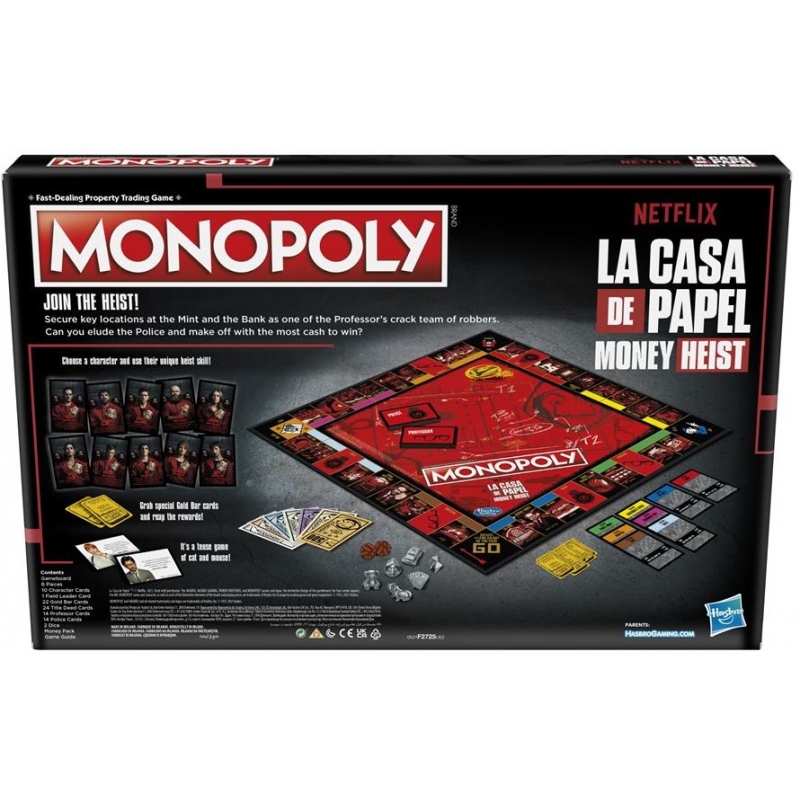 Netflix La Casa De Papel Hasbro Monopoly Money Heist Edition Game 