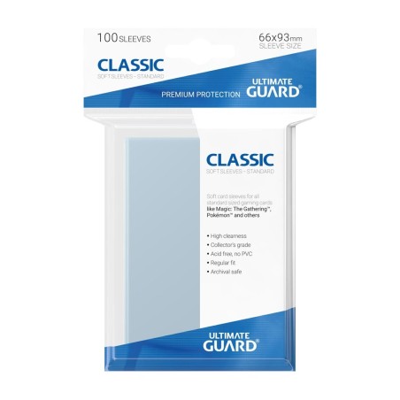 Ultimate Guard Classic Soft Sleeves Standard Size Transparent Ultimate Guard Classic Soft Sleeves Standard Size Transparent