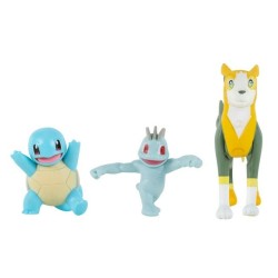 Pokémon: Squirtle with Machop and Boltund Battle Figure Set