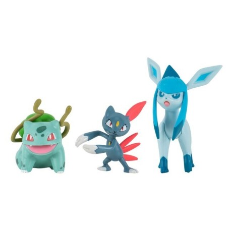 Pokémon: Bulbasaur with Sneasil and Glaceon Battle Figure Set Pokémon: Bulbasaur with Sneasil and Glaceon Battle Figure Set
