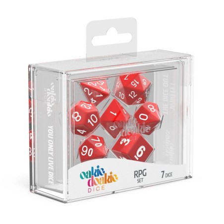 Oakie Doakie Dice RPG Set Solid - Red (7)