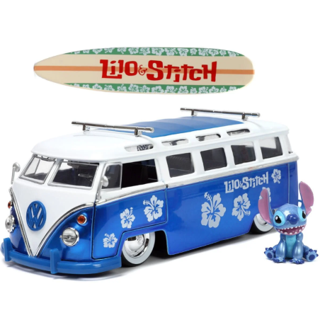 Disney: Die-cast VW Van with Stitch and Surfboard 1:24 scale