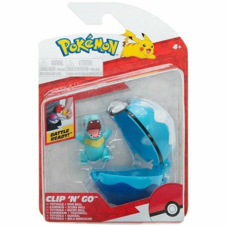 Pokémon: Clip 'N' Go: Totodile and Poke Ball Mini Action Figure