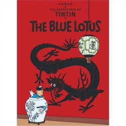 Kuifje: Briefkaart The Blue Lotus 10cm x 15cm