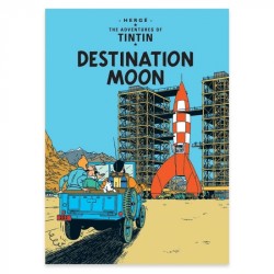 Kuifje: Briefkaart Destination Moon 10cm x 15cm