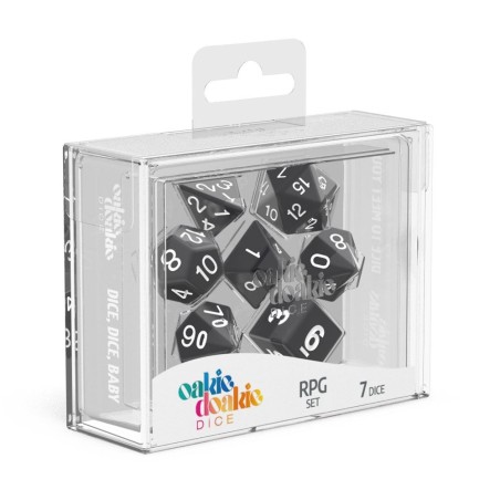 Oakie Doakie Dice RPG Set Solid - Black (7) Oakie Doakie Dice RPG Set Solid - Black (7)
