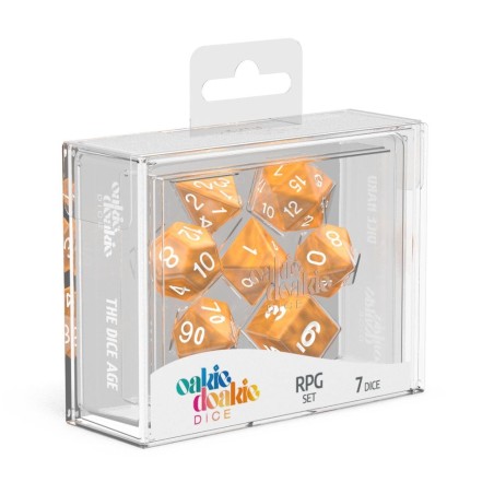 Oakie Doakie Dice RPG Set Marble - Orange (7) Oakie Doakie Dice RPG Set Marble - Orange (7)