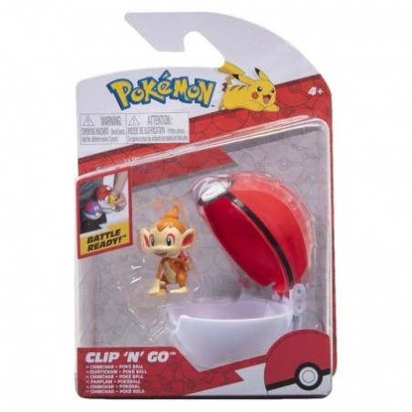 Pokémon: Clip 'N' Go: Chimchar and Poke Ball Mini Action Figure