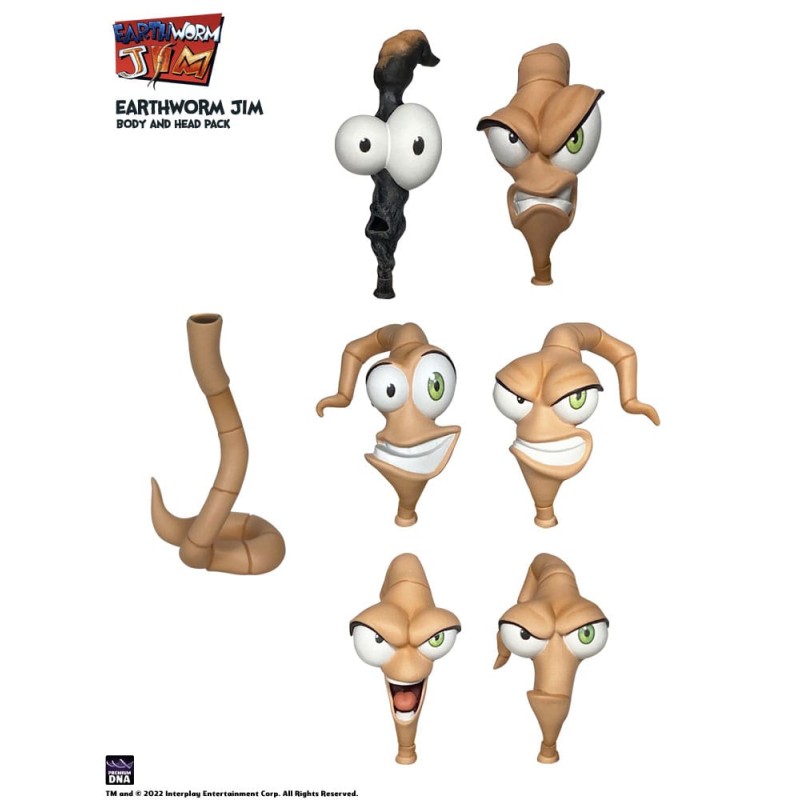 Earthworm Jim: Worm Body & Jim Heads Accessory Pack