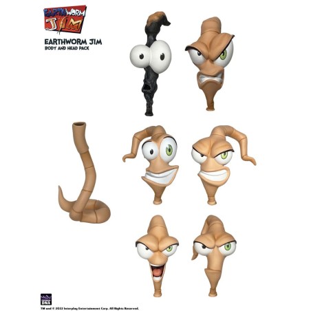 Earthworm Jim: Worm Body & Jim Heads Accessory Pack