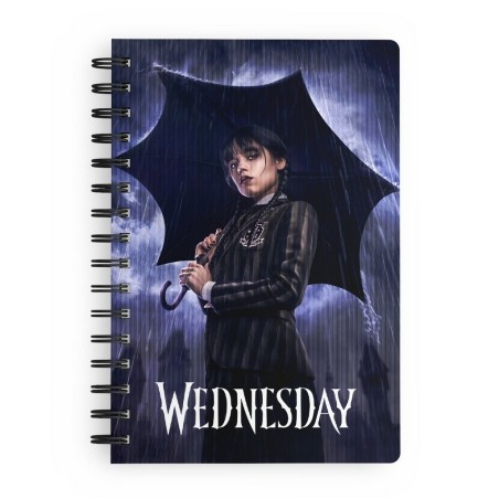 Wednesday: Rain Lenticular Spiral Notebook