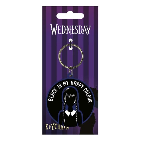 Wednesday: Black Is My Happy Colour Rubber Keychain