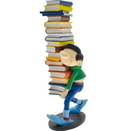 Guust Flater: Gaston Holding a Pile of Books 26 cm Statue