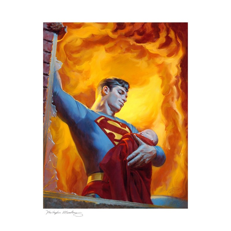 DC Comics: Superman Saving Grace - A Hero's Rescue Unframed Art
