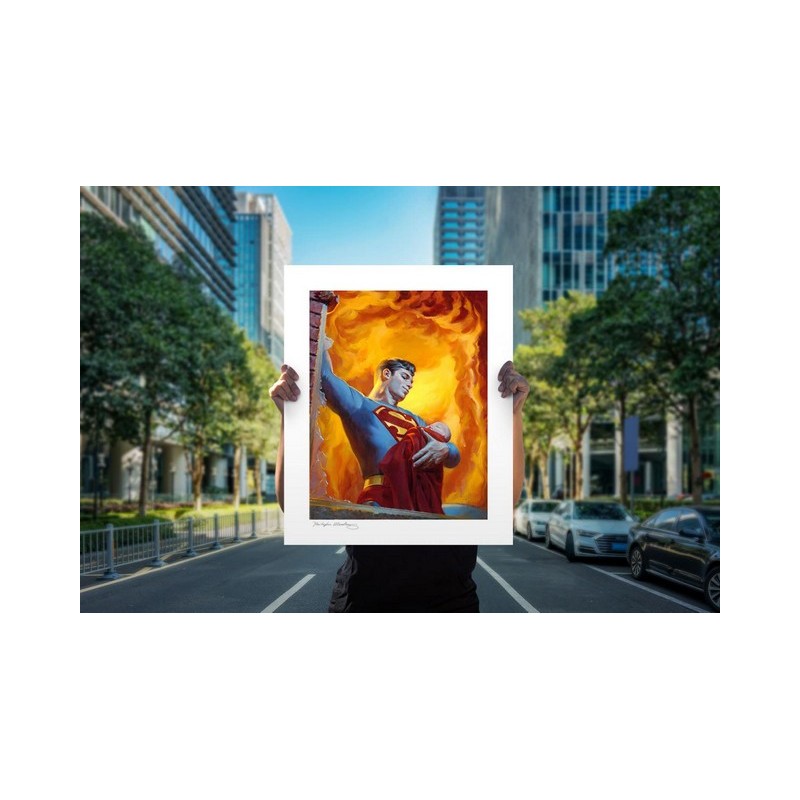 DC Comics: Superman Saving Grace - A Hero's Rescue Unframed Art